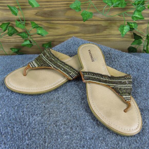 Sonoma Women's Talula Flip Flop Bronze‎ Synthetic Sz 7.5 Medium Gently Used 2025 - Picture 1 of 7